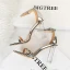 Sexy Silver Evening Party Womens Sandals 2022 Ankle Strap 9 cm Stiletto Heels Open / Peep Toe Sandals High Heels