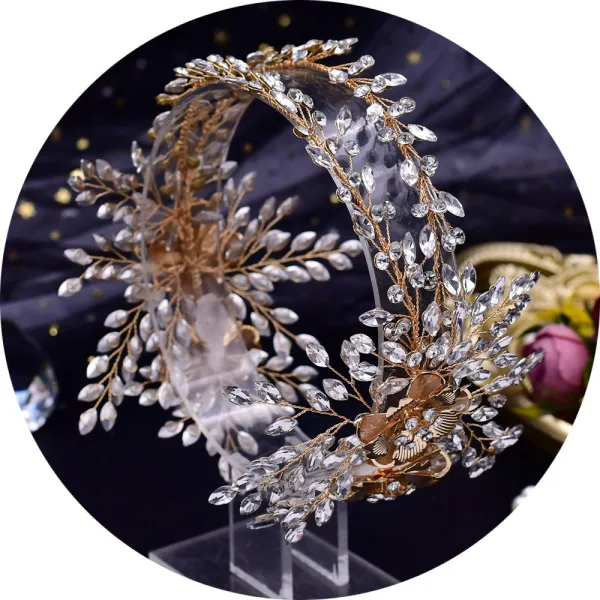 Vintage / Originale Argenté Fait main Alliage Faux Diamant Mariage Accessoire Cheveux Mariage 2023