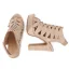 Inhabituel Beige Cocktail Sandales Femme 2022 Bride Cheville 12 cm Talons Épais Peep Toes / Bout Ouvert Sandales Talons Hauts