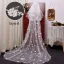 Chic / Beautiful White Handmade  Lace Flower Sweep Train 3 m Wedding Veils 2025