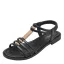 Romain Été Beige Vêtement de rue Plage Plate Sandales Femme 2022 T-Strap Peep Toes / Bout Ouvert Sandales