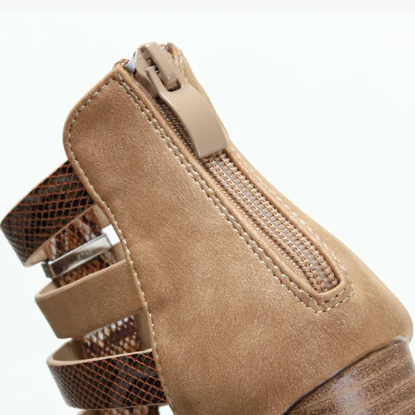 Roman Tan Street Wear Womens Sandals 2022 T-Strap 5 cm Wedges Open / Peep Toe Sandals
