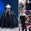 Flower Fairy High-end Black Lace Appliques Prom Dresses 2023 Ball Gown Off-The-Shoulder Sleeveless Backless Glitter Cathedral Train Prom Formal Dresses