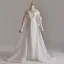 Elegante Schöne Weiß Perle Pailletten Spitze Blumen Applikationen Brautkleider / Hochzeitskleider 2025 Meerjungfrau Off Shoulder Lange Ärmel Rückenfreies Schleife