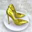 Chic / Beautiful Gold Cocktail Party Patent Leather Pumps 2023 12 cm Stiletto Heels Pointed Toe Pumps High Heels