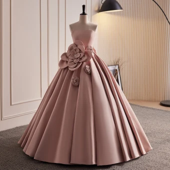 Vintage Oud Roze Satijn Galajurken 2023 Baljurk Strapless Mouwloos Ruglooze Strik Appliques Lange Gala Gelegenheid Jurken