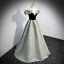 Audrey Hepburn Style Black Prom Dresses 2022 A-Line / Princess Ruffle Off-The-Shoulder Short Sleeve Backless Floor-Length / Long Formal Dresses