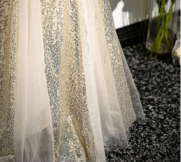 Sexy Glitzernden Champagner Pailletten Abendkleider 2024 Meerjungfrau Spaghettiträger Ärmellos Rückenfreies Lange Abend Festliche Kleider