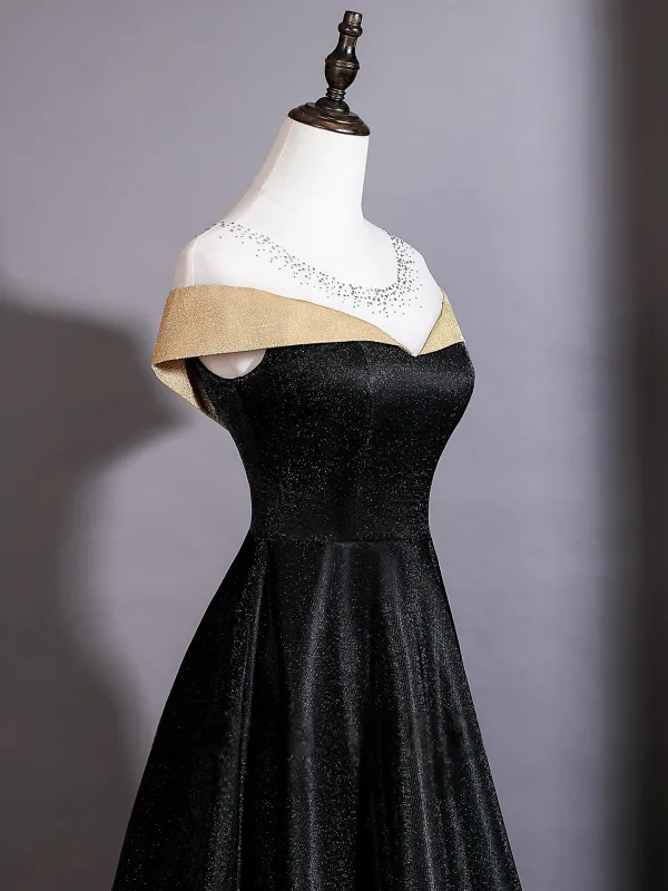 Vintage Sorte Glitter Gallakjoler 2026 Prinsesse Scoop Neck Ærmeløs Halterneck