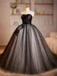 Audrey Hepburn-Stil Schwarz Applikationen Ballkleider Ballkleid 2024 Bandeau Ärmellos Rückenfreies Lange Ball Festliche Kleider