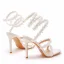 Sexy White Pearl Lace Flower Ankle Strap Summer Evening Party Womens Sandals 2023 10 cm Stiletto Heels Open / Peep Toe Sandals High Heels