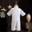 Fashion White Birthday 4-piece Long Sleeve Boys Wedding Suits 2023 Coat Pants Shirt Tie