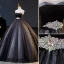 Charmant Sexy Schwarz Glanz Pailletten Strass Stoffgürtel Ballkleider 2023 Ballkleid Bandeau Ärmellos Rückenfreies Lange Ball Festliche Kleider