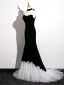 Sexy Black Evening Dresses 2025 Trumpet / Mermaid Strapless Sleeveless Backless Sweep Train Evening Party Formal Dresses