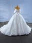 Best Charming White Beading Pearl Sequins Wedding Dresses 2022 Ball Gown Strapless Sleeveless Backless Sash Chapel Train Wedding