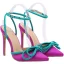 Schöne Schwarz Abend Sandalen Damen 2022 11 cm Stilettos Schleife Knöchelriemen Spitzschuh Sandaletten Hochhackige
