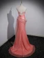 Scintillantes Sexy Rose Bonbon Paillettes Robe De Soirée 2023 Trompette / Sirène Bustier Sans Manches Dos Nu Train De Balayage Soirée Robe De Ceremonie