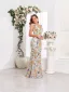 Sexy Multi-Colors Sequins Flower Evening Dresses 2025 Trumpet / Mermaid V-Neck Sleeveless Backless Floor-Length / Long Evening Party Formal Dresses