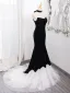 Sexy Black Evening Dresses 2024 Ball Gown Strapless Sleeveless Backless Sweep Train Evening Party Formal Dresses