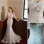 Charmant Ivoire Appliques En Dentelle Fleur Robe De Mariée 2022 Trompette / Sirène Bustier Sans Manches Dos Nu Longue Mariage