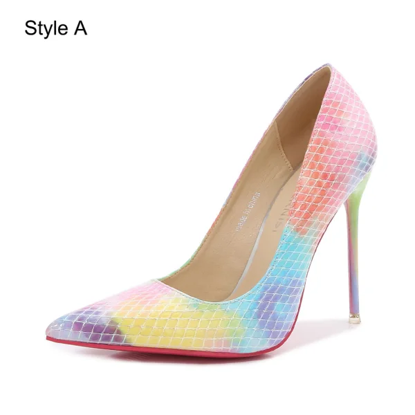 Fine Aften Multi-Farger Pumps 2023 11 cm Stiletthæler Spisse Pumps Høyhælte