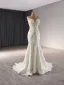Luxury / Gorgeous White Handmade  Beading Sequins Pearl Flower Chapel Train Wedding Dresses 2024 Trumpet / Mermaid Strapless Sleeveless Backless Wedding