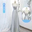Modest / Simple Silver Grey Satin Bridesmaid Dresses 2022 A-Line / Princess Short Sleeve Backless Floor-Length / Long Wedding Party Dresses