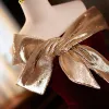 Charming Burgundy Velvet Prom Dresses 2023 Trumpet / Mermaid One-Shoulder Bow Sleeveless Backless Sweep Train Prom Formal Dresses