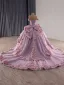 Luxury / Gorgeous Flower Fairy Purple Handmade  Beading Pearl Sequins Lace Flower Appliques Prom Dresses 2025 Ball Gown Off-The-Shoulder Sleeveless