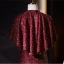 Scintillantes Bordeaux Paillettes Robe De Soirée 2023 Trompette / Sirène Col Haut Manches Courtes Train De Balayage Soirée Robe De Ceremonie