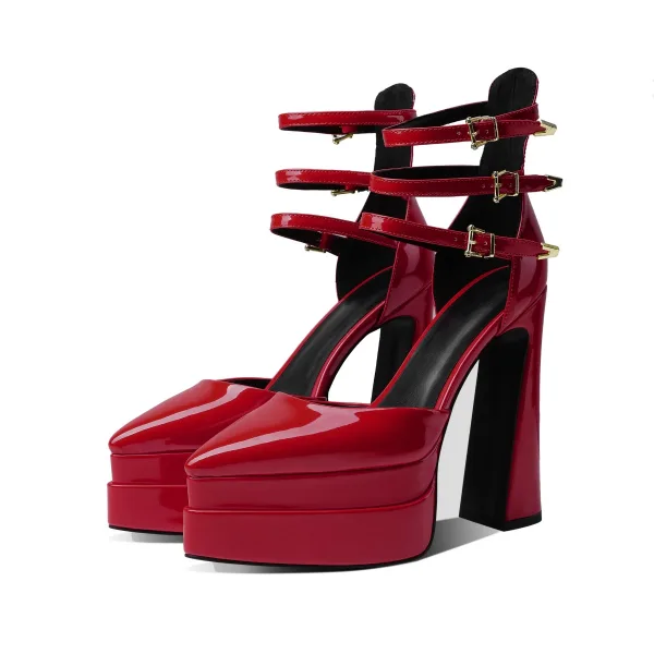 Unusual Green Cocktail Party 14 cm Thick Heels Womens Sandals 2022 Ankle Strap Pointed Toe Womens Shoes High Heels