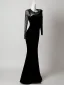 Sexy Black Beading Evening Dresses 2026 Trumpet / Mermaid Scoop Neck Long Sleeve Floor-Length / Long Formal Dresses