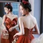 Audrey Hepburn Style Red Bow Strapless Prom Dresses 2022 A-Line / Princess Sleeveless Backless Floor-Length / Long Prom Formal Dresses