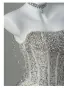 Scintillantes Gris Faux Diamant Paillettes Robe De Soirée 2026 Princesse De l'épaule Manches Courtes Dos Nu Longue Robe De Ceremonie