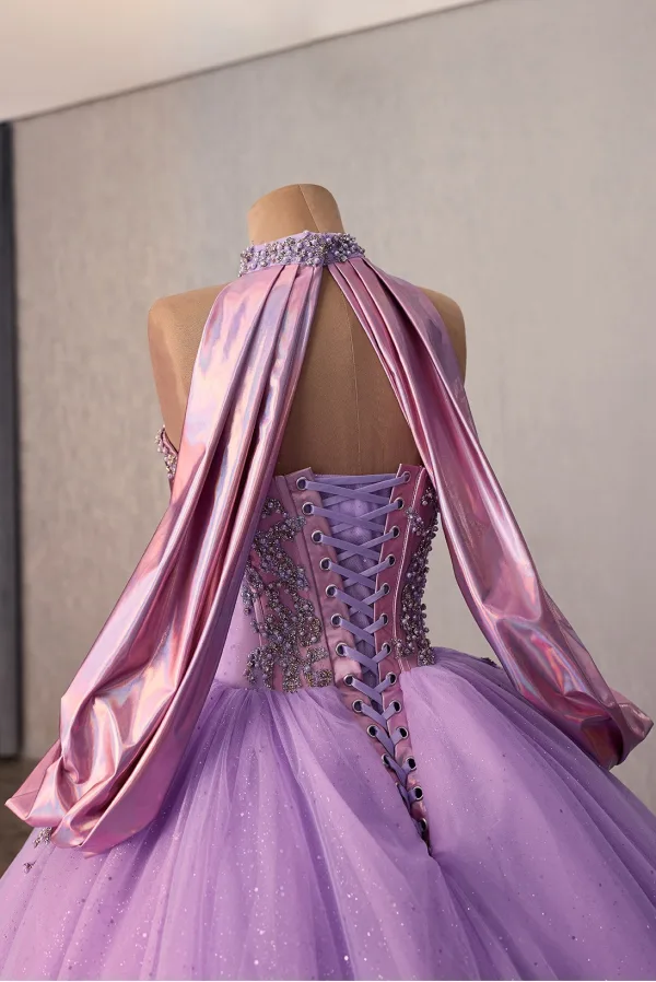 High-end Purple Håndlaget Beading Perle Rhinestone Paljetter Ballkjoler 2026 Ballkjole Kjæreste Uten Ermer Ryggløse Chapel Train Formelle Kjoler