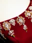 Elegant Burgundy Rhinestone Velvet Prom Dresses 2024 Ball Gown Square Neckline Short Sleeve Backless Sweep Train Prom Formal Dresses