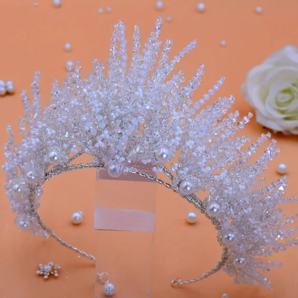Uroczy Białe Perła Rhinestone Ślub Ozdoby Do Włosów Ślubne 2023 Stop