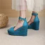 Chic / Beautiful Orange Street Wear Braid Womens Sandals 2022 Ankle Strap 12 cm Wedges Open / Peep Toe Sandals High Heels