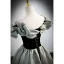 Audrey Hepburn Style Black Prom Dresses 2022 A-Line / Princess Ruffle Off-The-Shoulder Short Sleeve Backless Floor-Length / Long Formal Dresses