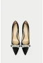 Charmant Schwarz Perle Abend Pumps 2024 Leder 8 cm Stilettos Spitzschuh Pumps Hochhackige