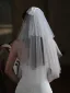 Elegante Witte Strik Bruidssluier 2025 Tule