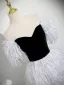 Fashion Silver Grey Tassel Prom Dresses 2025 Ball Gown Off-The-Shoulder Short Sleeve Backless Floor-Length / Long Formal Dresses