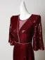 Sparkly Burgundy Rhinestone Sequins Evening Dresses 2026 Trumpet / Mermaid Scoop Neck Short Sleeve Floor-Length / Long Formal Dresses