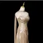 Sexy Champagner Sweep / Pinsel Zug Abendkleider 2025 Meerjungfrau Bandeau Ärmellos Rückenfreies Abend Festliche Kleider