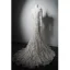 Haut de Gamme Ivoire Fait main Brodé Perle Paillettes En Dentelle Fleur Robe De Mariée 2024 Trompette / Sirène Col v profond Manches Longues Train De Balayage