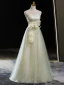 Chic / Beautiful Sage Green Sequins Appliques Prom Dresses 2024 A-Line / Princess Strapless Sleeveless Backless Bow Floor-Length / Long Prom Formal Dresses