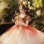 Elegant Red Birthday Embroidered Flower Girl Dresses 2022 Ball Gown Scoop Neck Puffy Short Sleeve Floor-Length / Long Flower Girl Dresses