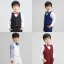 Black Long Sleeve Boys Wedding Suits 2022 Coat Pants Shirt Vest