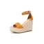 Chic / Beautiful Orange Street Wear Braid Womens Sandals 2022 Ankle Strap 12 cm Wedges Open / Peep Toe Sandals High Heels