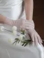 Simple Blanche Fait main Faux Diamant Tulle Mariage Gants Mariage 2025